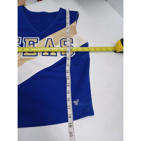 Vtg Varsity Cheerleading Cheerleader Uniform Seas Blue White Good Sz 32+1 /6-14 - Picture 5 of 8